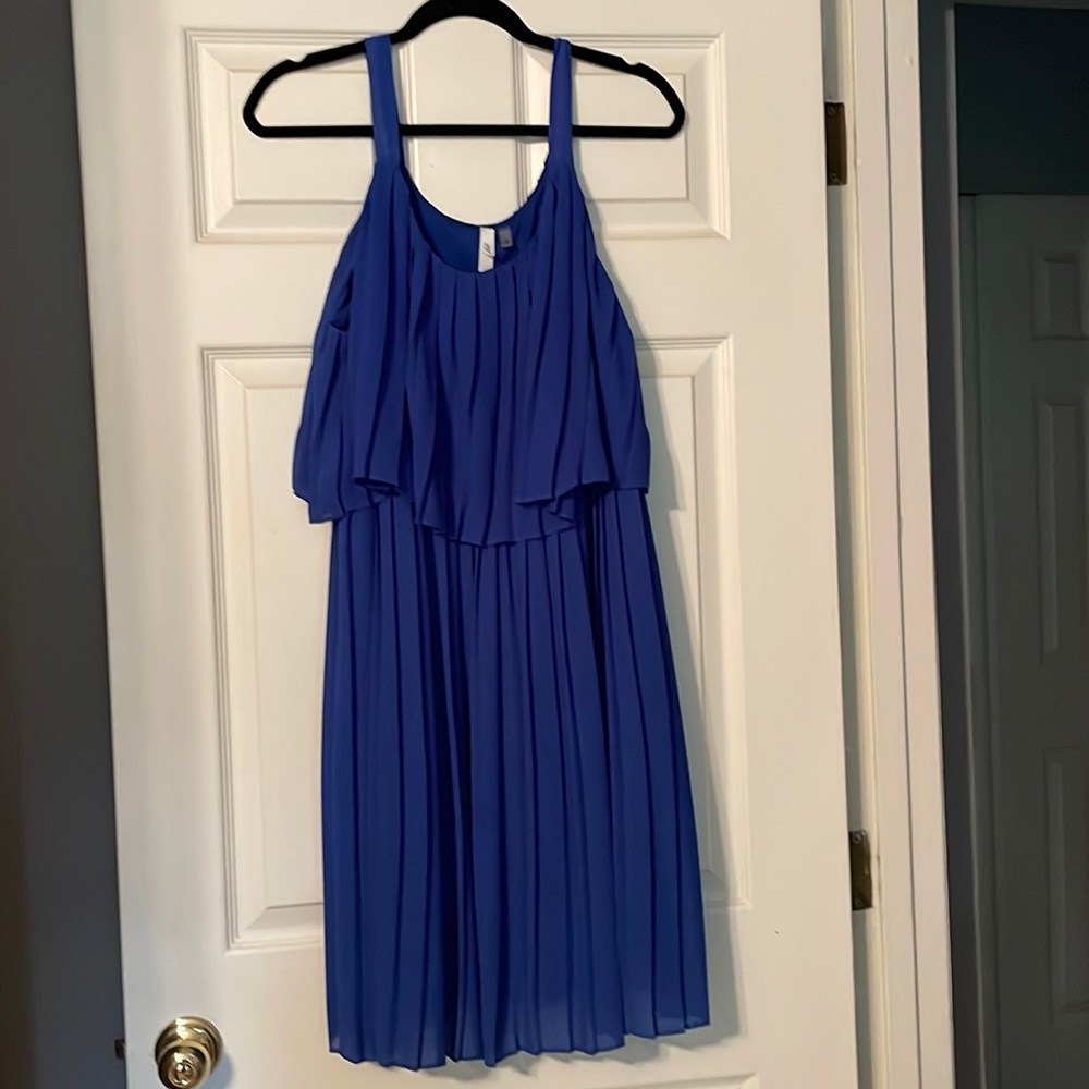 Blue flows dress
